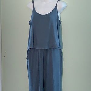 Loft Teal Jumpsuit with spaghetti straps.